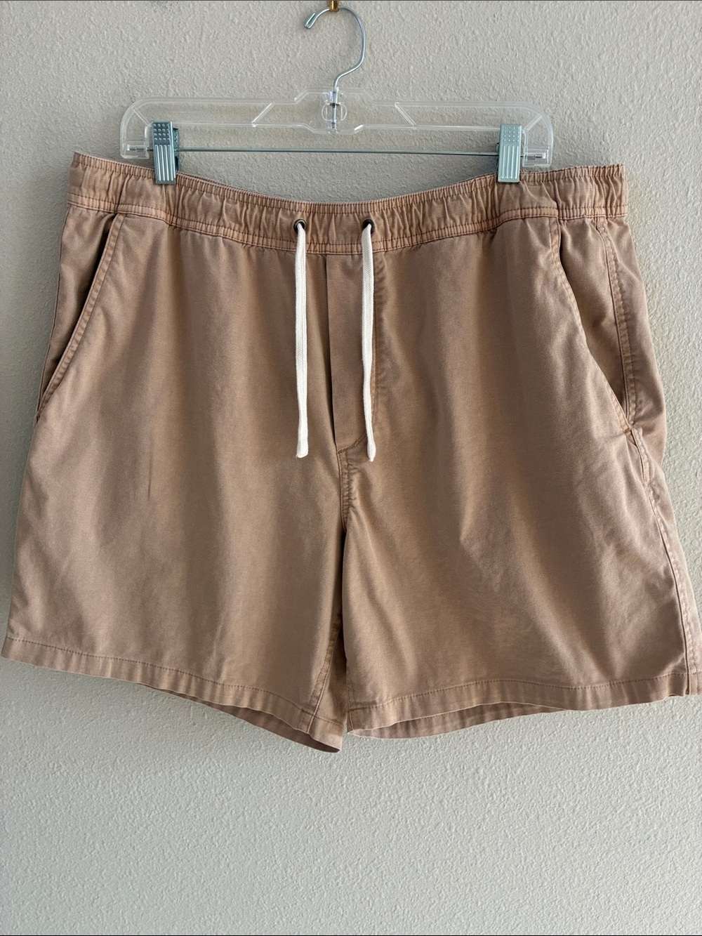 Men’s Marine Layer 6” Saturday Beach Shorts Natural Tan Size XL